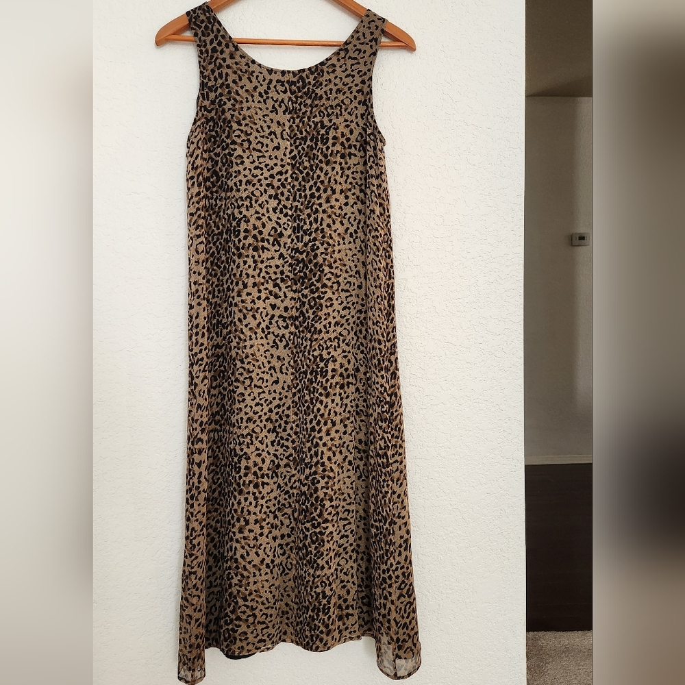 100 % Silk Leopard Dress and Top Set - Picture 3 of 7